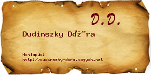 Dudinszky Dóra névjegykártya