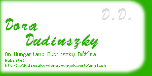 dora dudinszky business card